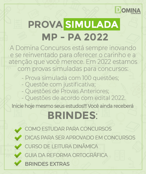 Prova Simulada Concurso MP PA 2022 Auxiliar Administração