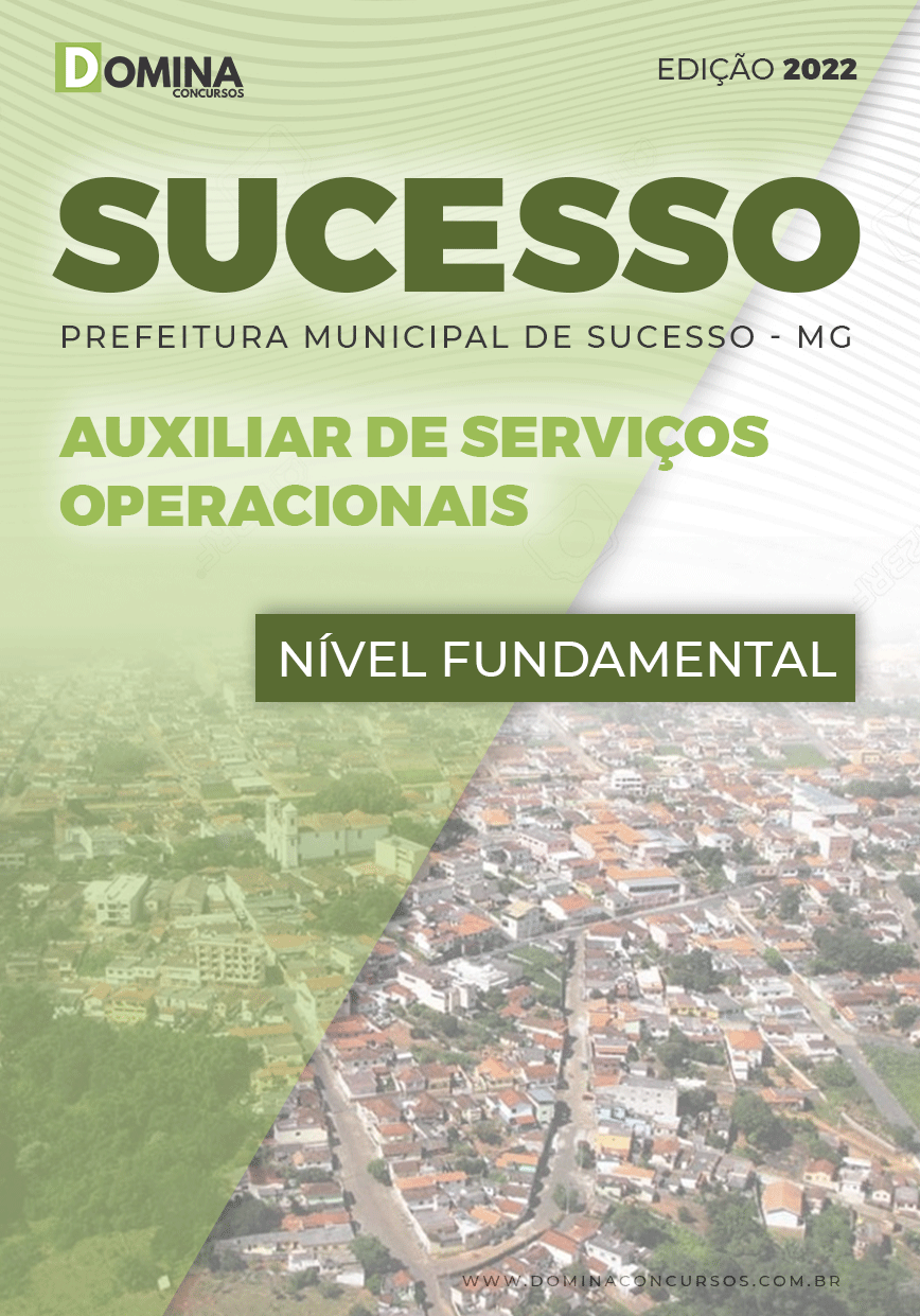 Apostila Pref Bom Sucesso MG 2022 Auxiliar Serv. Operacionais