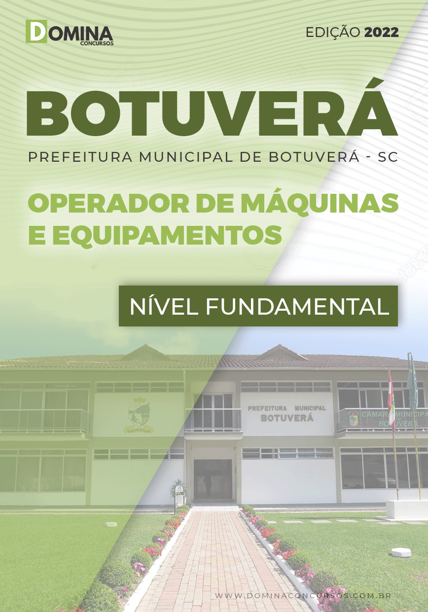 Apostila Pref Botuverá SC 2022 Operad. Máq. Equipamentos