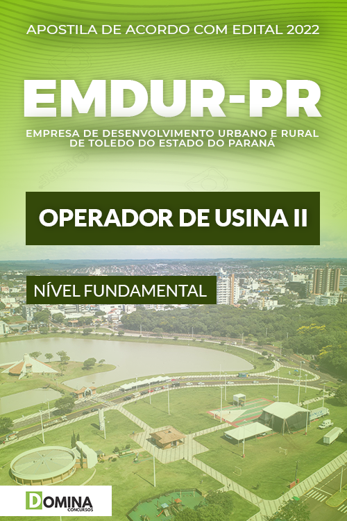 Apostila Concurso EMDUR Toledo PR 2022 Operador de Usina II