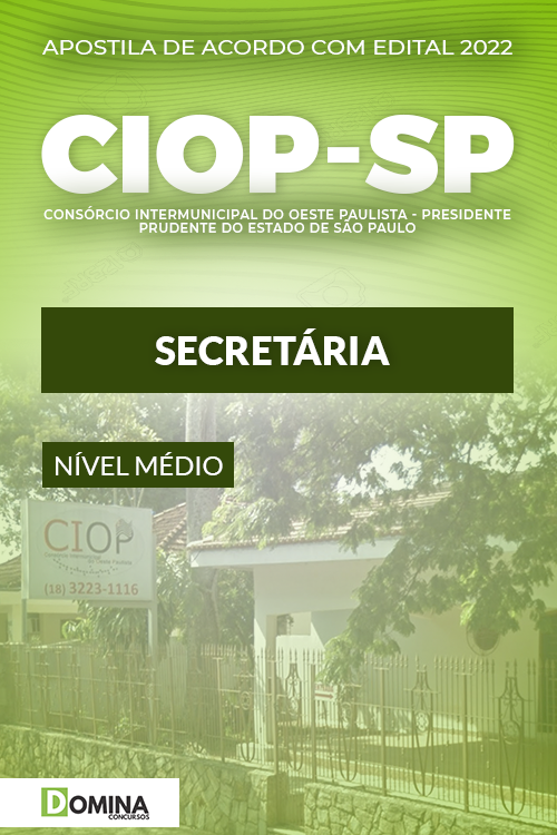 Apostila Digital Processo Seletivo CIOP SP 2022 Secretária