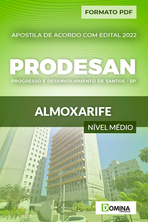 Apostila Digital Concurso PRODESAN SP 2022 Almoxarife