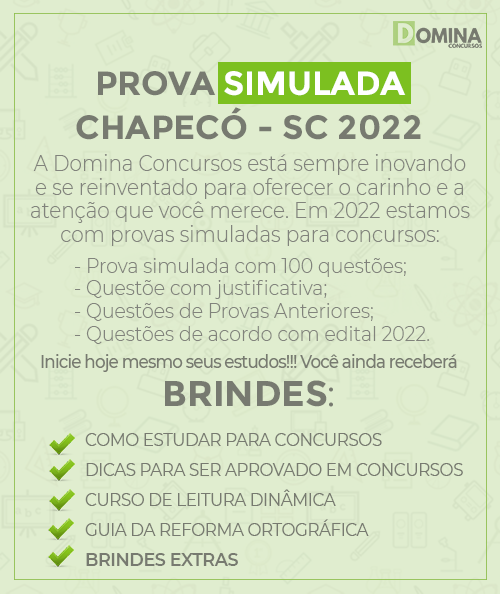 Prova Simulada Pref Chapecó SC 2022 Técnico Administração