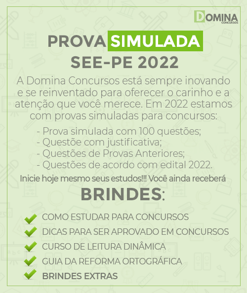 Prova Simulada SEE PE 2022 Professor de Educação Física