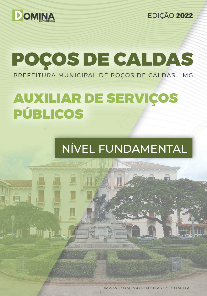 Apostila Pref Poços Caldas MG 2022 Auxiliar Serviços Públicos