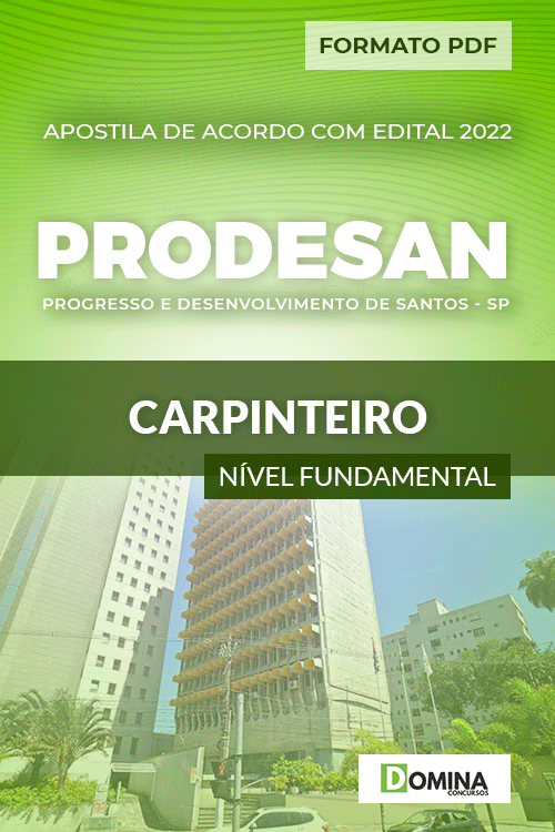 Apostila Digital Concurso PRODESAN SP 2022 Carpinteiro