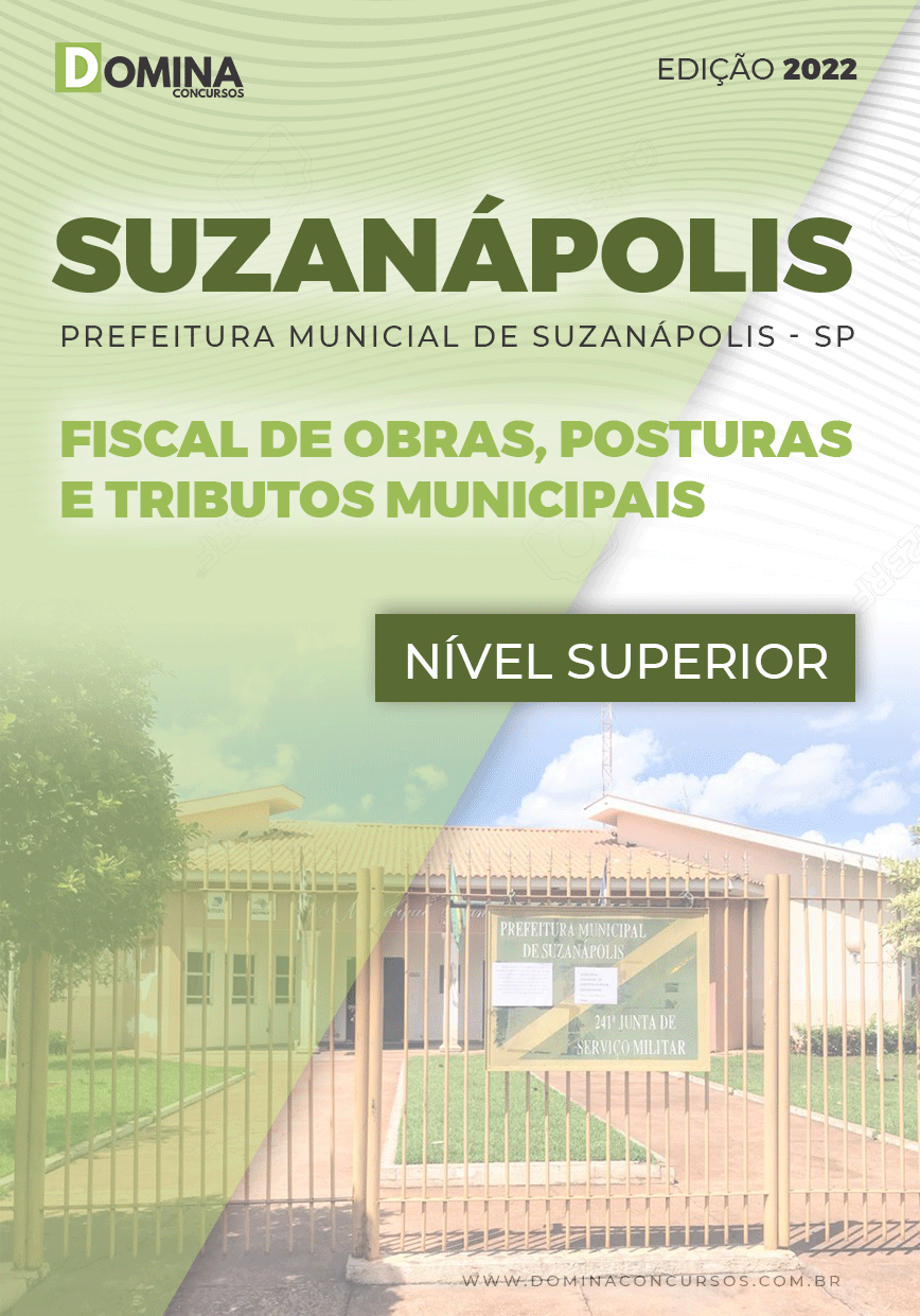 Apostila Pref Suzanápolis SP 2022 Fiscal Obra Post. Trib. Municipais