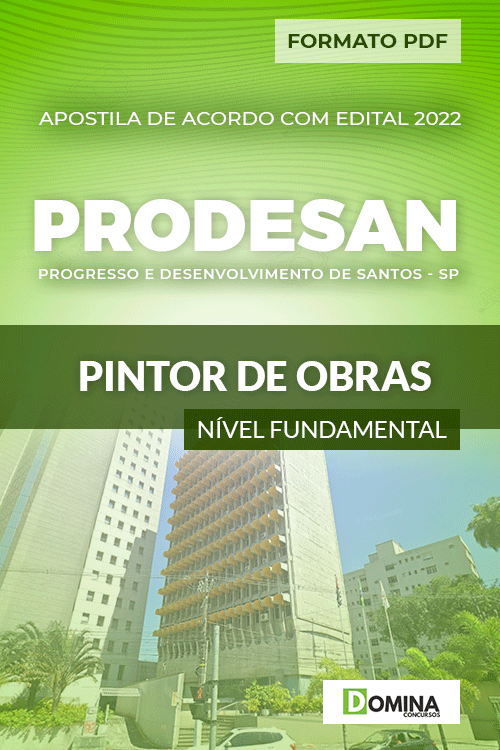 Apostila Digital Concurso PRODESAN SP 2022 Pintor Obras