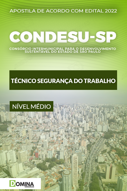 Apostila CONDESU SP 2022 Técnico Segurança Trabalho