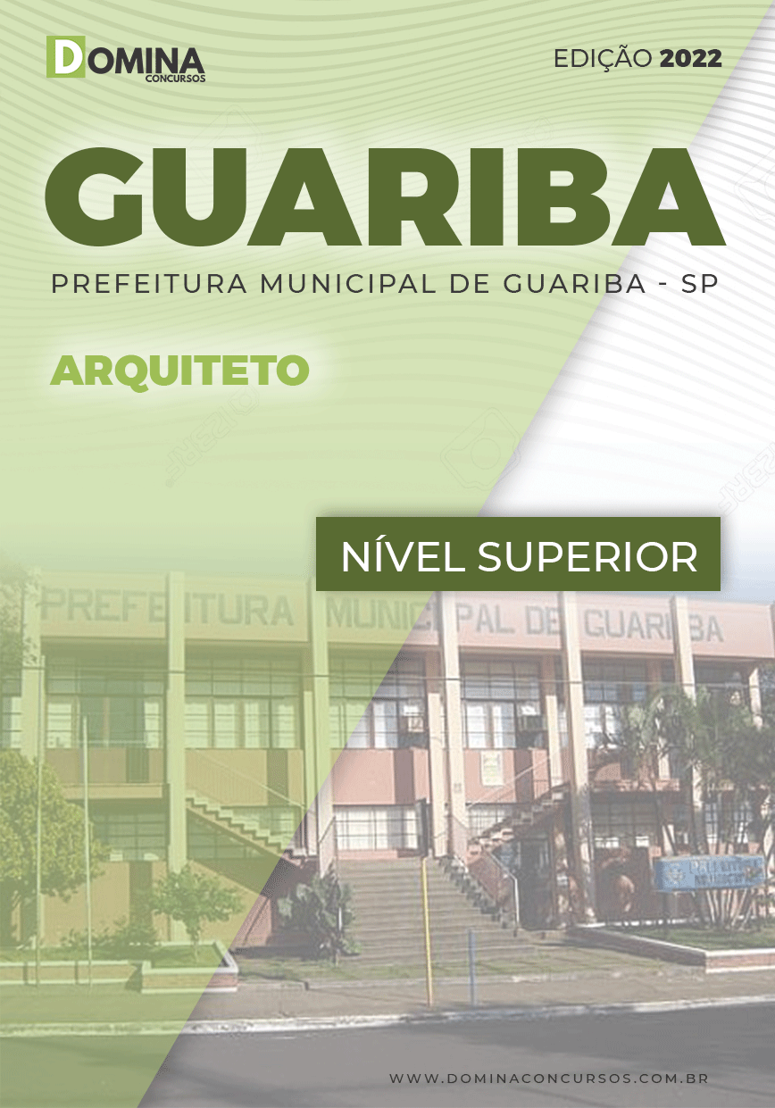 Apostila Digital Concurso Pref Guariba SP 2022 Arquiteto