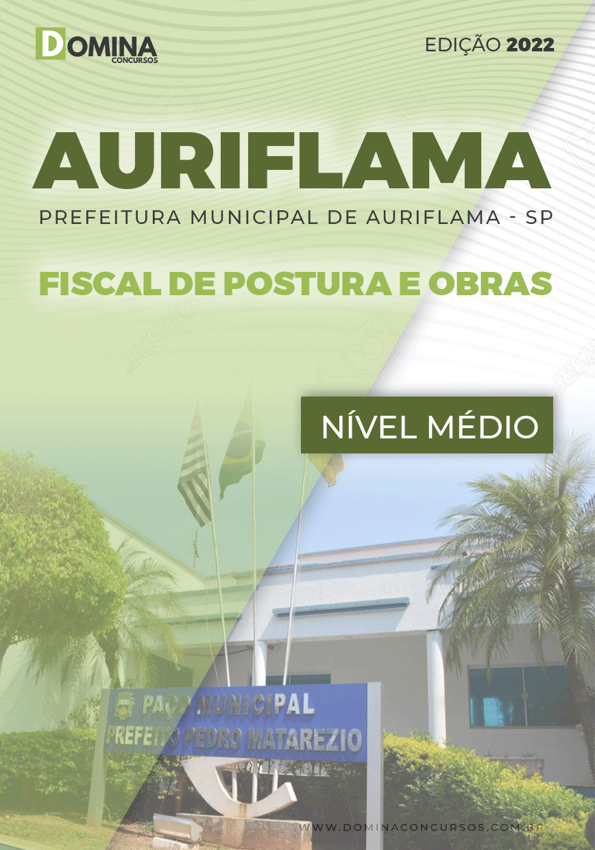 Apostila Digital Pref Auriflama SP 2022 Fiscal Postura Obras