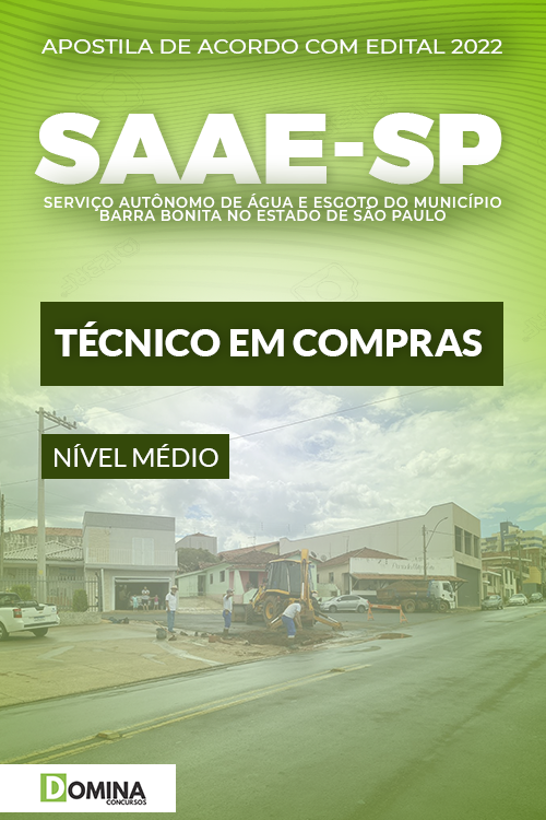 Apostila SAAE Barra Bonita SP 2022 Técnico Compras