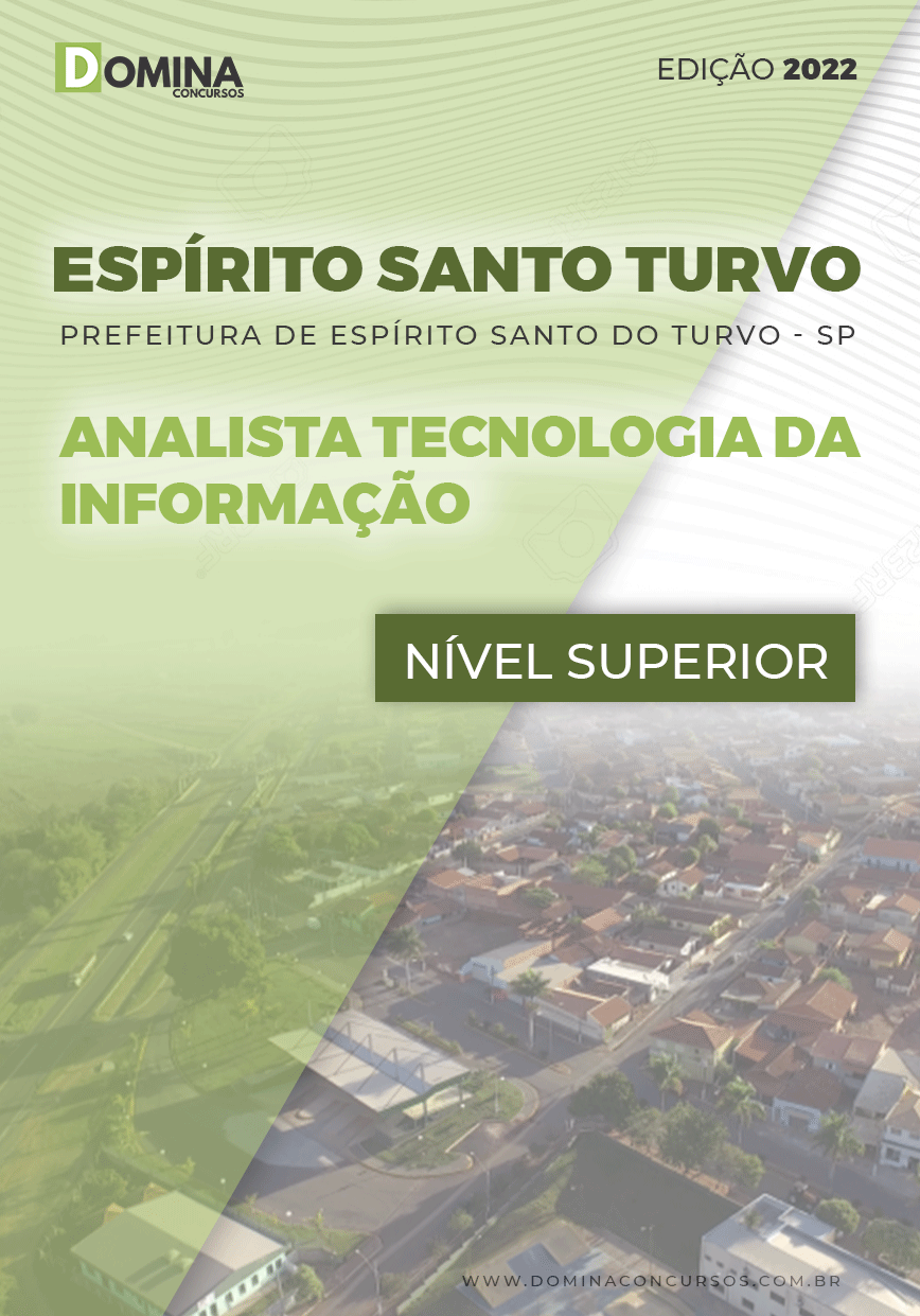 Apostila Pref Espírito Santo Turvo SP 2022 Analista Tec Informação