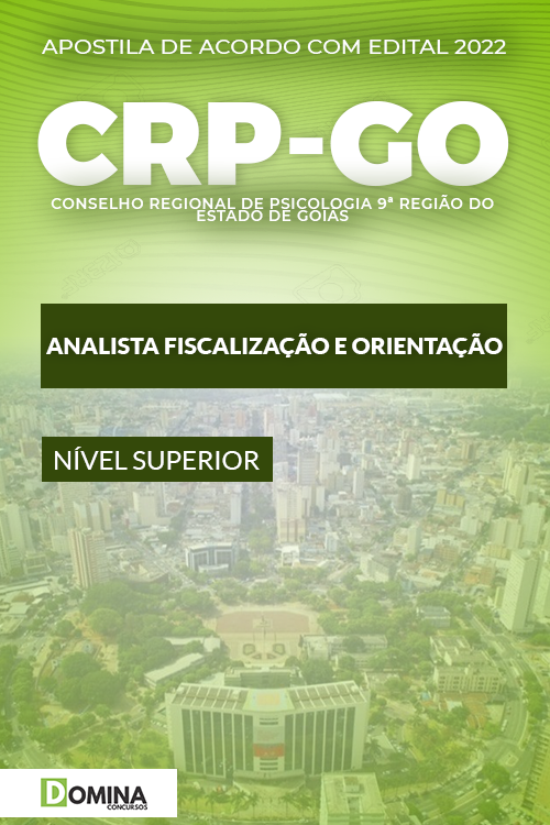 Apostila Digital CRP GO 2022 Analista Fiscalização Orientação
