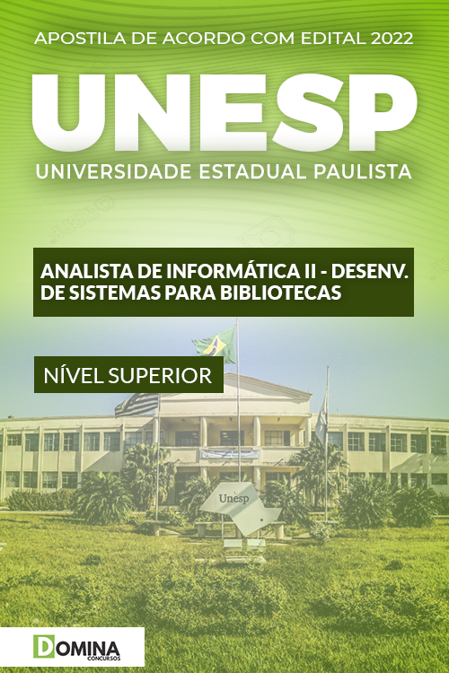Apostila UNESP 2022 Analista Informática I Desenv Sistem Bibliotecas