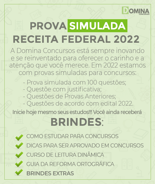 Prova Preparatória Receita Federal 2022 Analista Tributário
