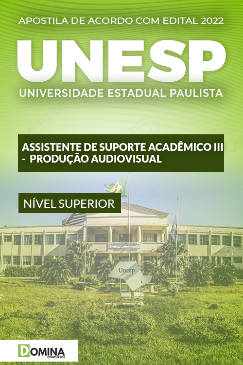 Apostila UNESP 2022 Assistente Sup Acadêmico III Produção Audiovisual