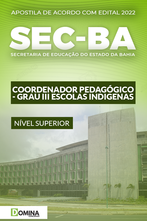 Apostila SEC BA 2022 Coord Pedag Padrão Grau III Escolas Indígenas