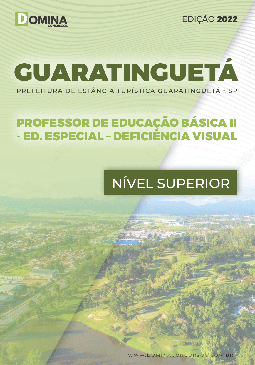 Apostila Pref Guaratinguetá SP 2022 PEB II Educ Esp Deficiência Visual