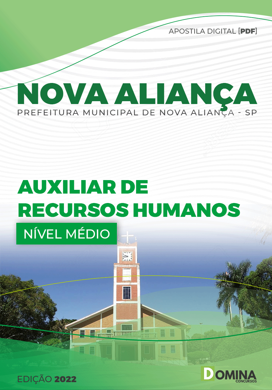 Apostila Pref Nova Aliança SP 2022 Auxiliar Recursos Humanos