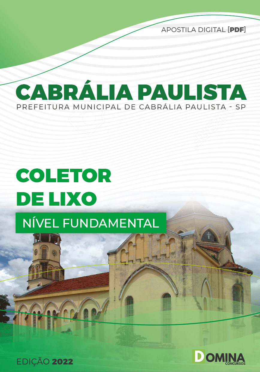 Apostila Digital Pref Cabrália Paulista SP 2022 Coletor Lixo