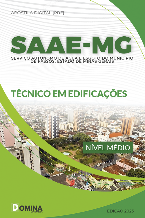 Apostila Digital SAAE Passos MG 2023 Técnico em Edificações
