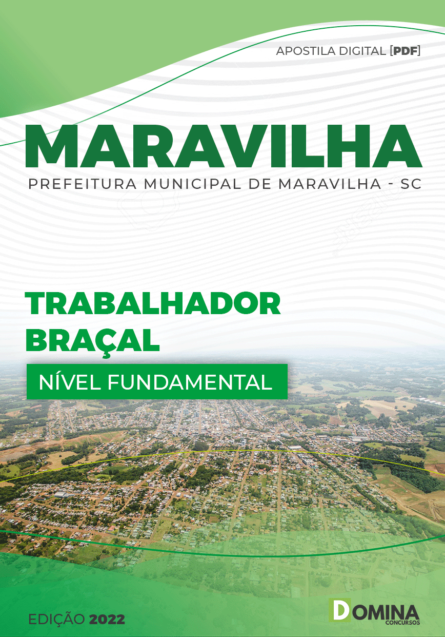 Apostila Pref Maravilha SC 2022 Trabalhador Braçal Masculino