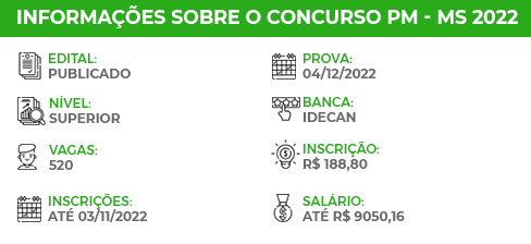 Apostila Concurso PM MS 2022 Oficial Combatente