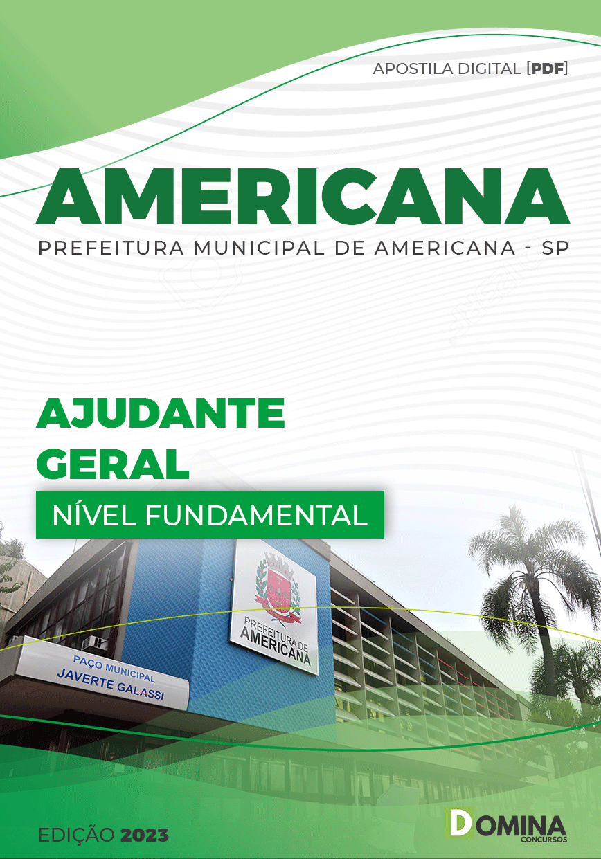 Apostila Concurso Pref Americana SP 2023 Ajudante Geral