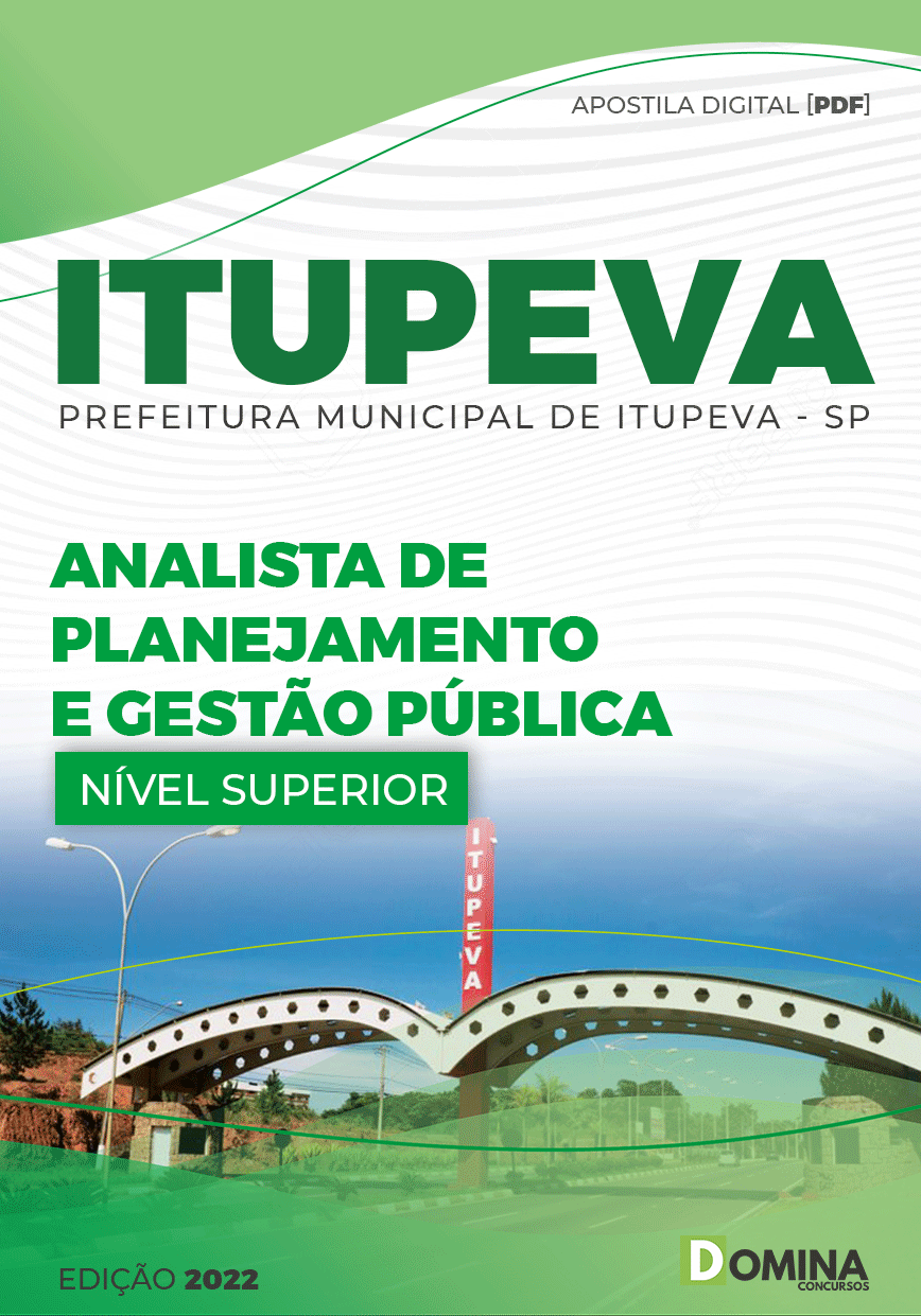 Apostila Pref ITUPEVA SP 2022 Analista Planejamento Gestão Pública