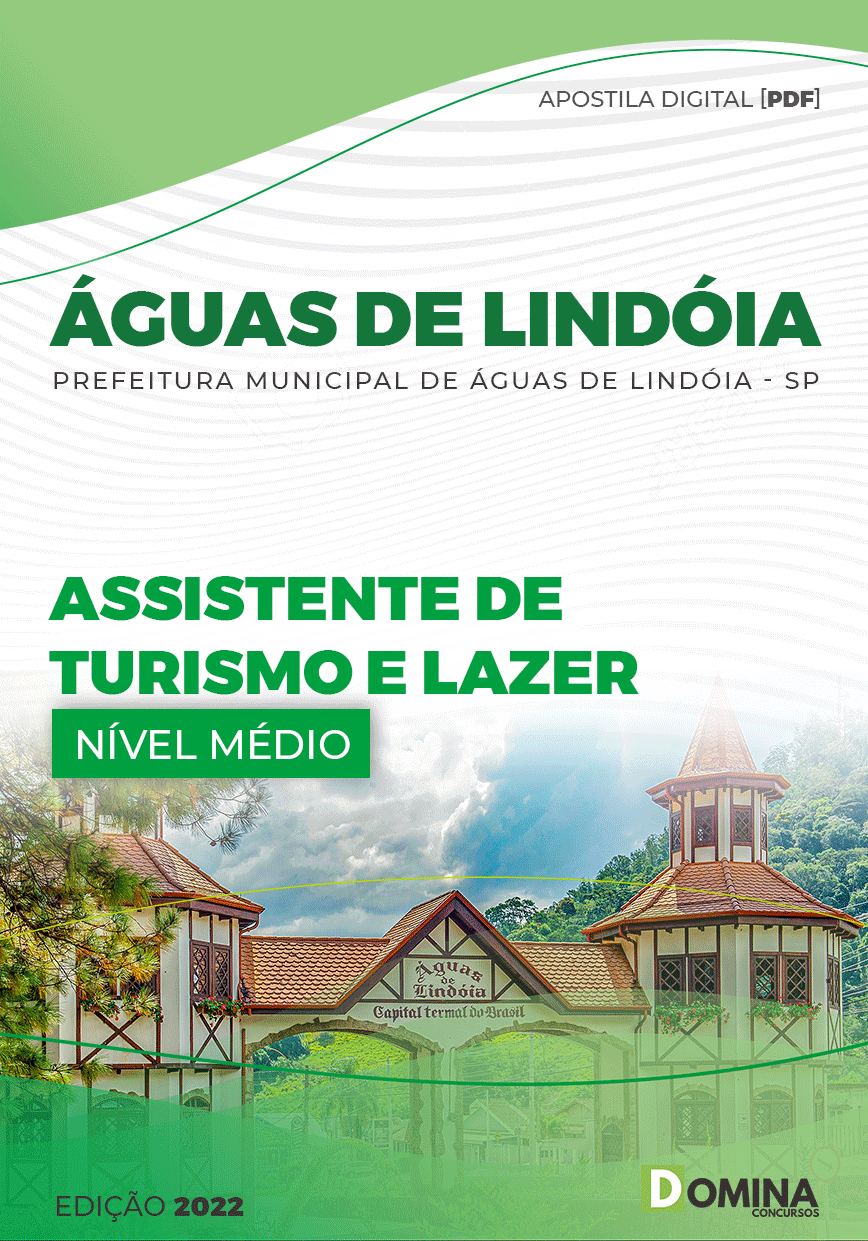 Apostila Pref Águas Lindóia SP 2023 Assistente Turismo Lazer