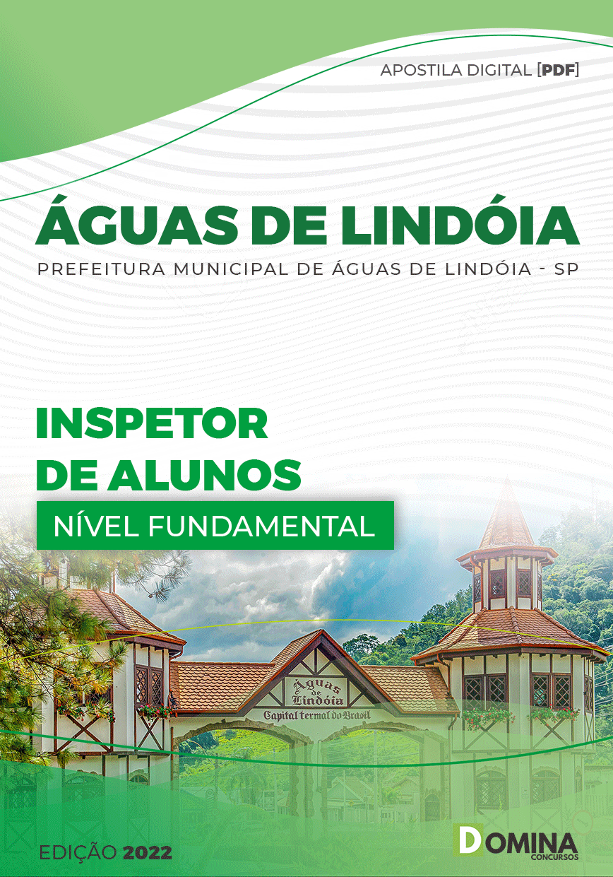 Apostila Digital Pref Águas Lindóia SP 2023 Inspetor Alunos