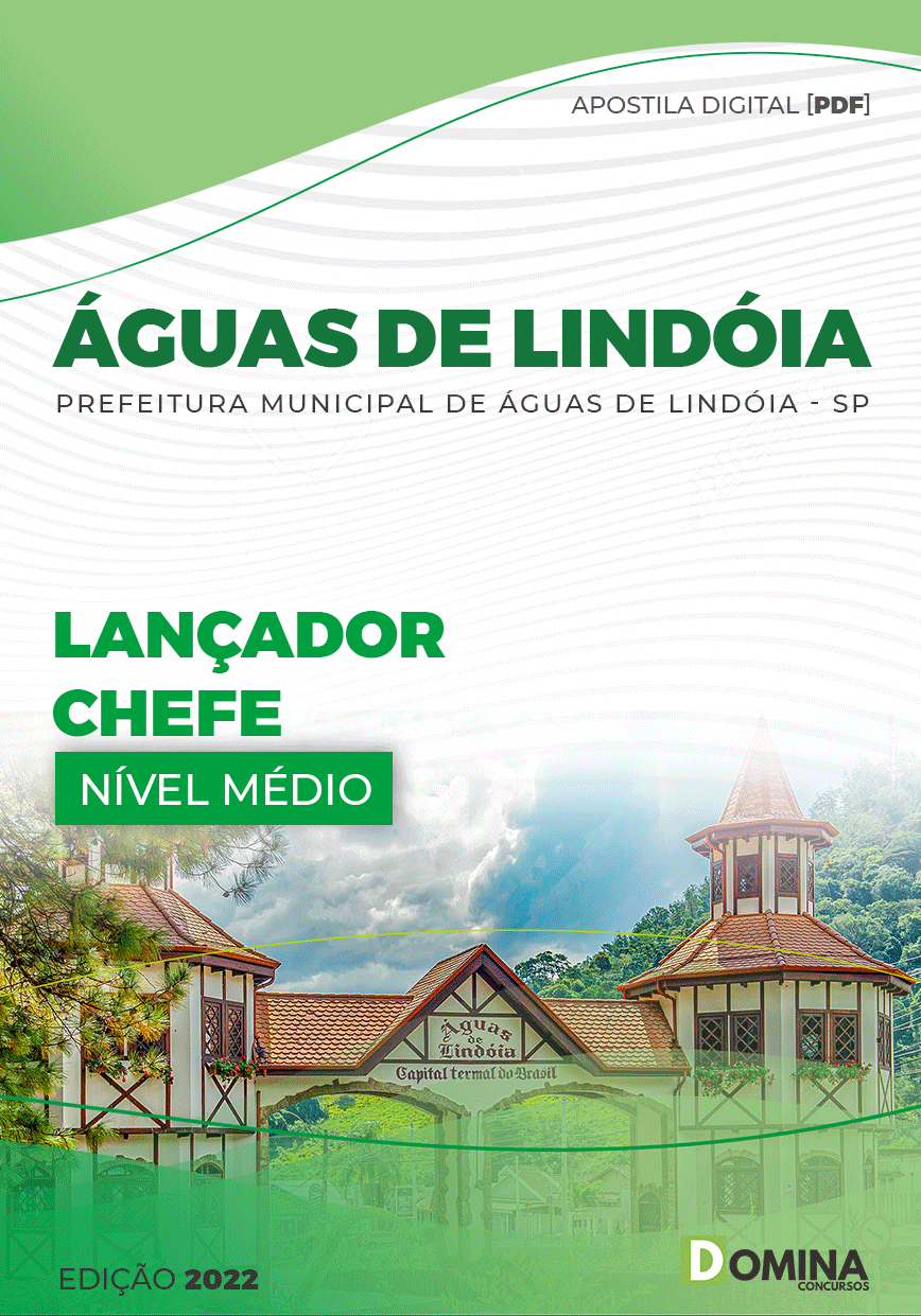 Apostila Digital Pref Águas Lindóia SP 2023 Lançador Chefe