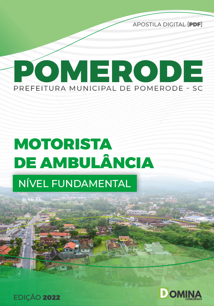 Apostila Pref Pomerode SC 2022 Motorista Ambulância