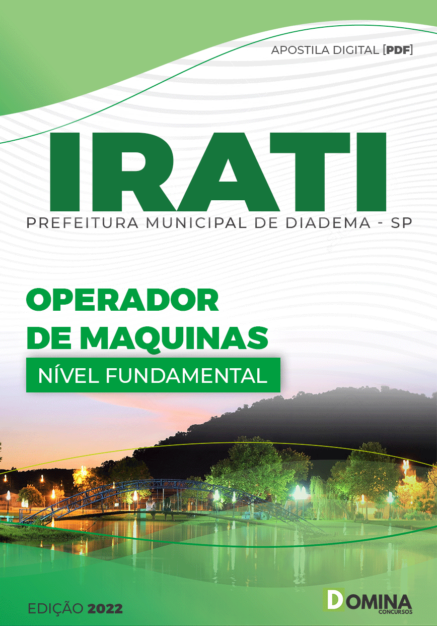 Apostila Digital Pref Irati PR 2022 Operador Máquinas