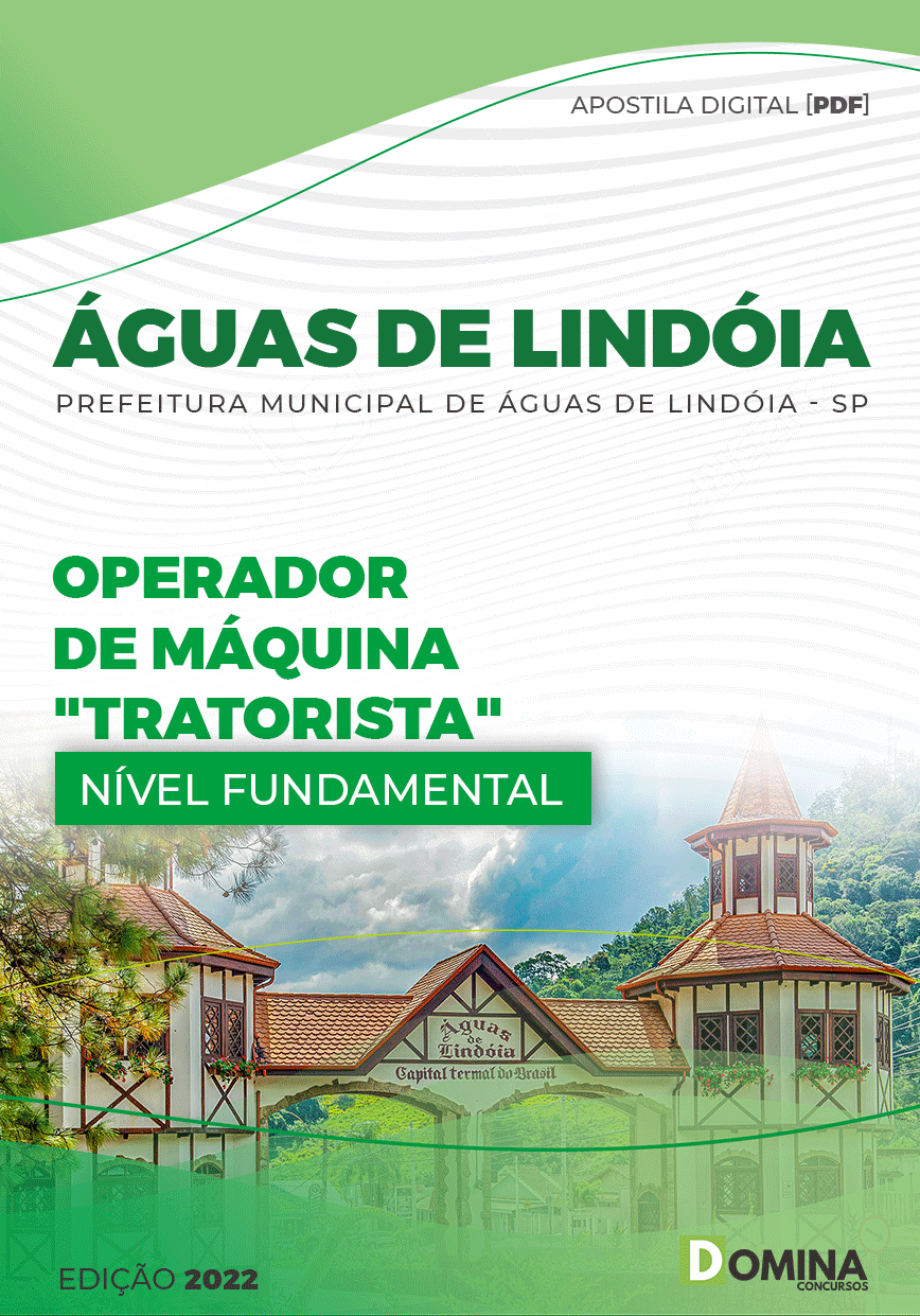 Apostila Pref Águas Lindóia SP 2023 Operador Máquinas Tratorista