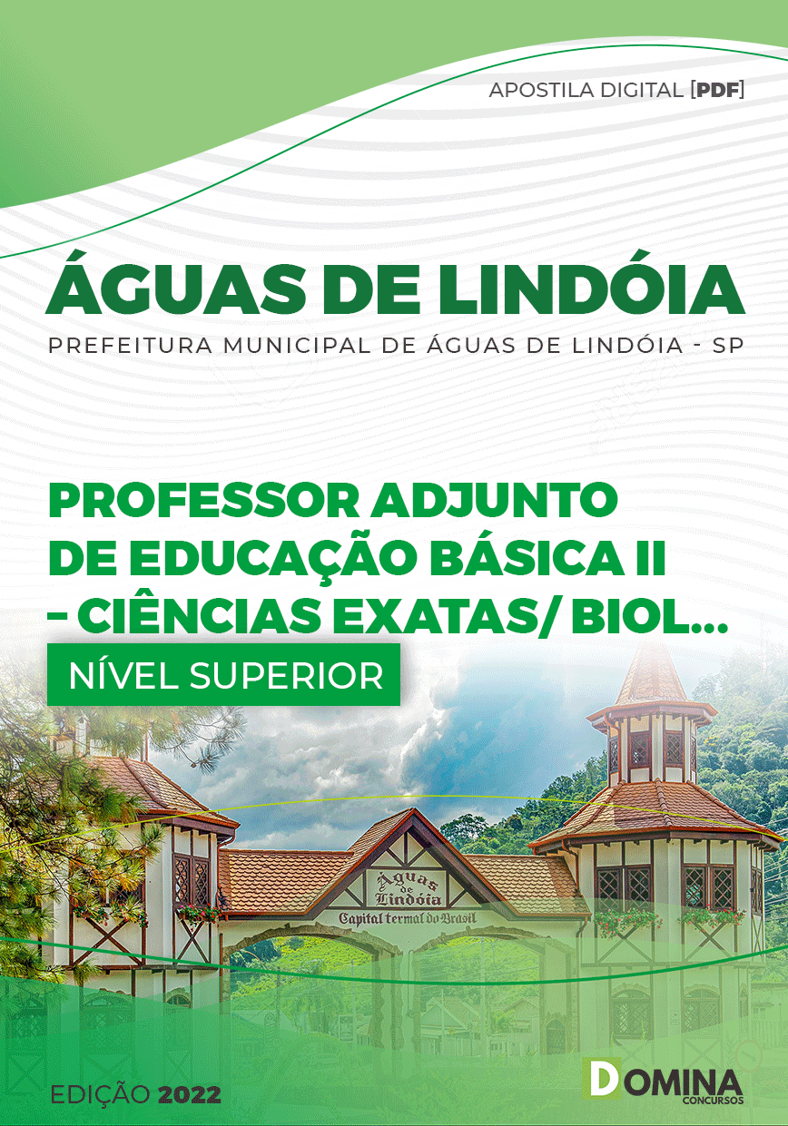Apostila Pref Águas Lindóia SP 2023 Prof Adj Ed Bás II Ciências Exatas