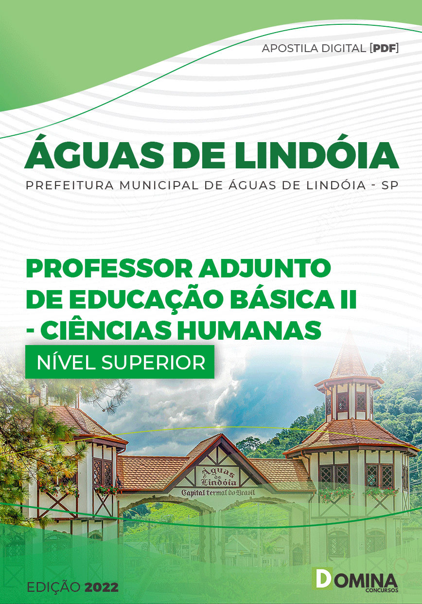 Apostila Pref Águas Lindóia SP 2023 Prof Adj Ed Básica II Ciências Humanas