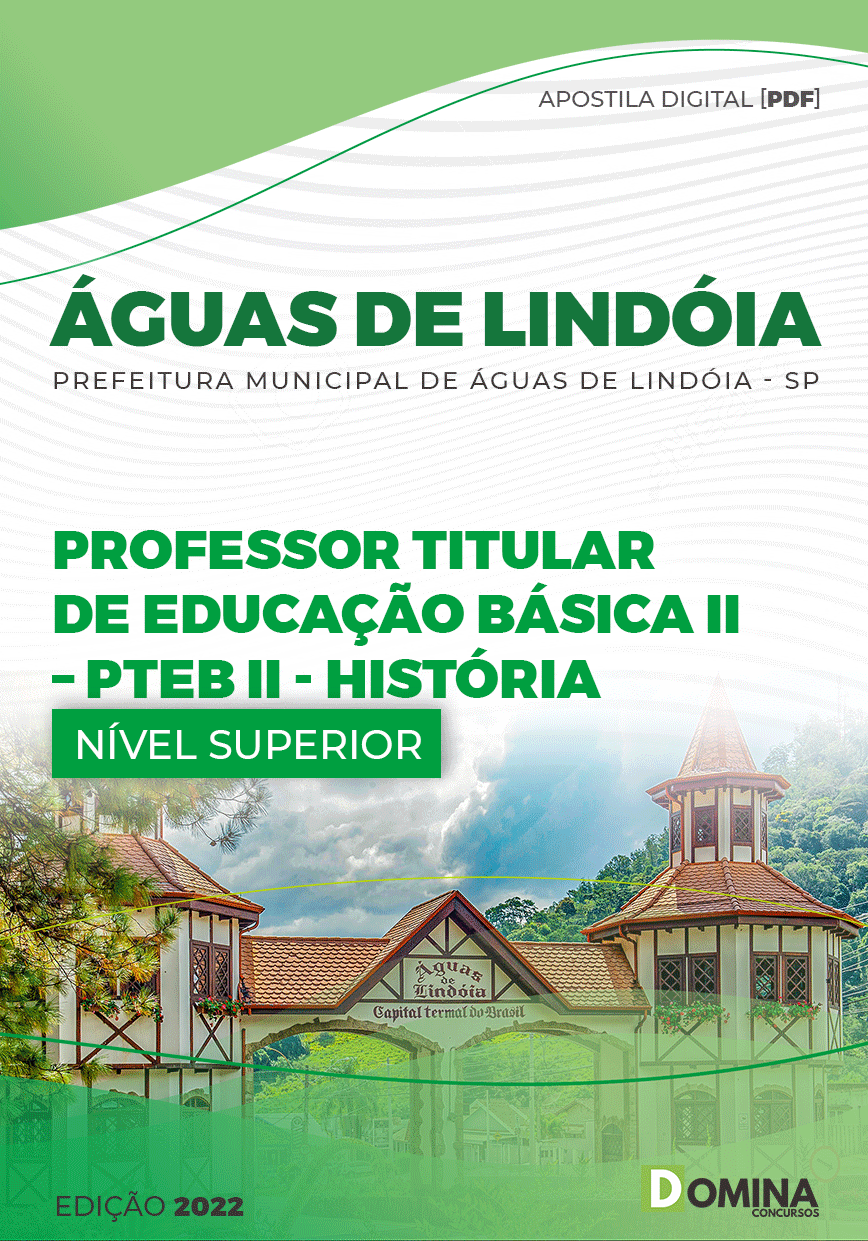 Apostila Pref Águas Lindóia SP 2023 Prof Titular Ed Básica II História