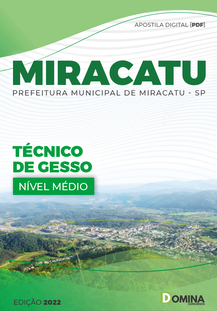 Apostila Digital Pref Miracatu SP 2022 Técnico Gesso