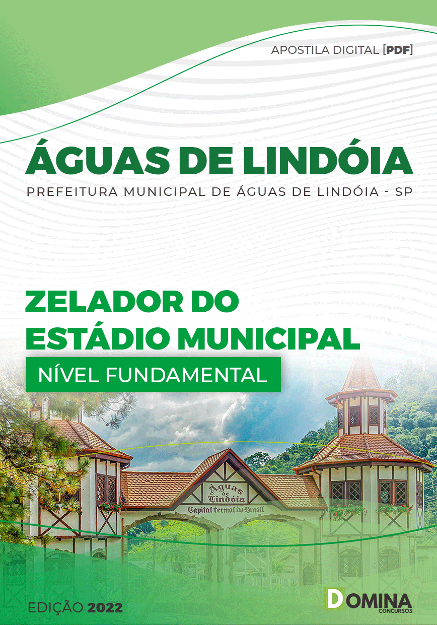 Apostila Pref Águas Lindóia SP 2023 Zelador Estádio Municipal