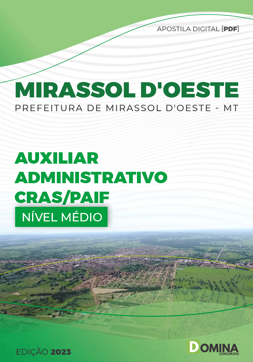 Apostila Pref Mirassol D’oeste MT 2023 Auxiliar Administrativo CREAS