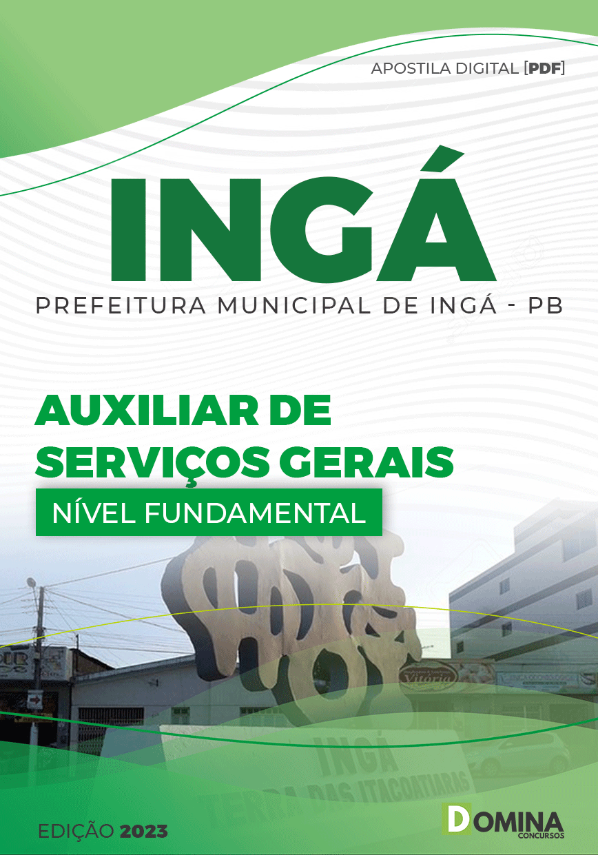 Apostila Digital Pref Ingá PB 2023 Auxiliar Serviços Gerais
