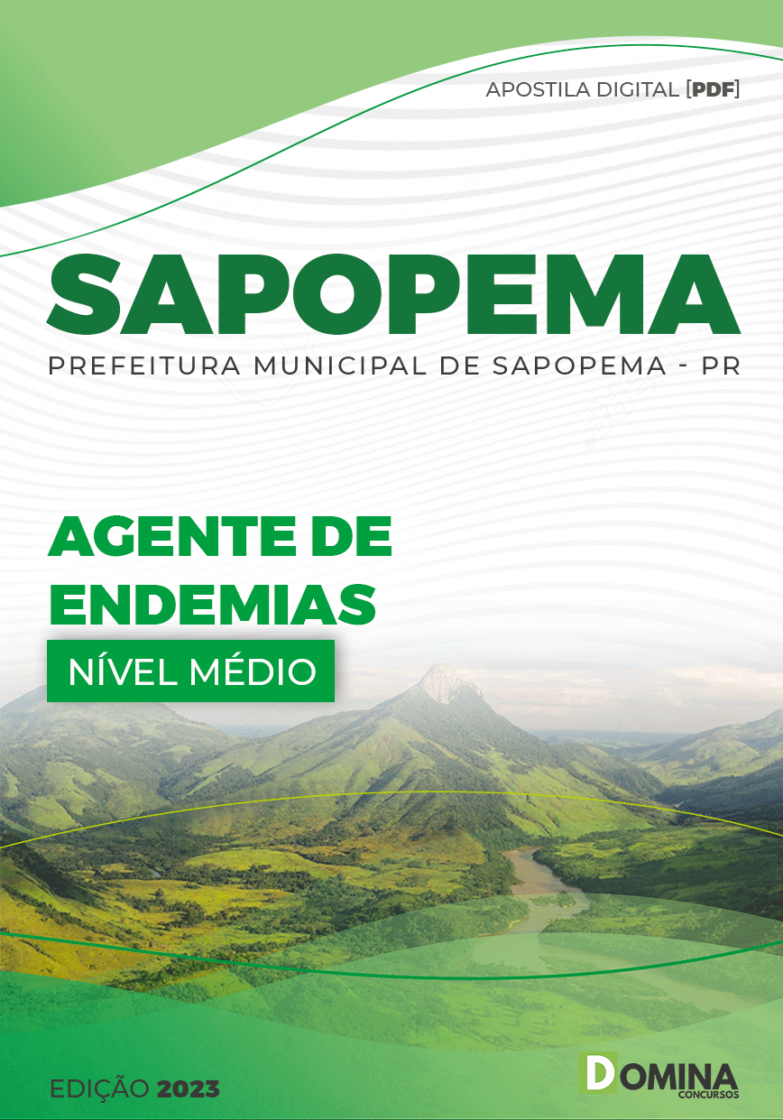 Apostila Digital Pref Sapopema PR 2023 Agente Endemias