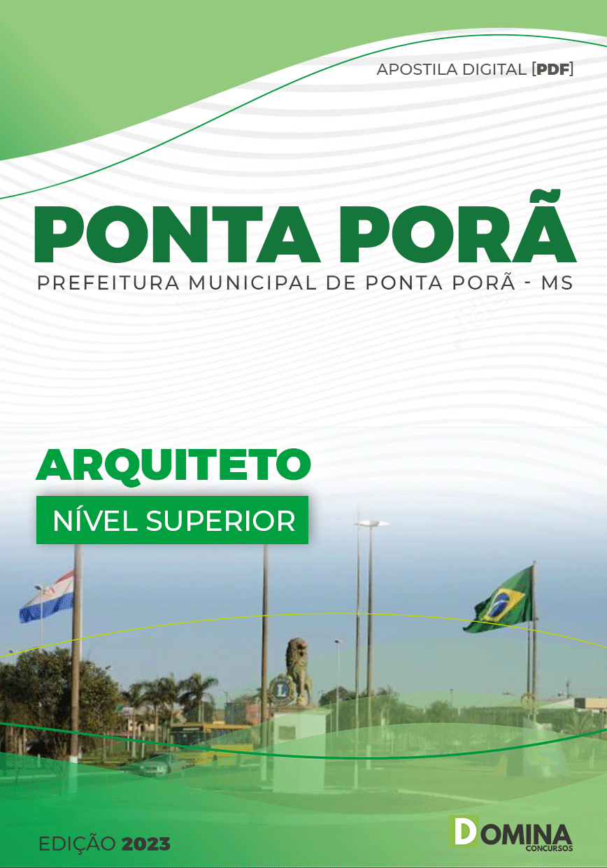 Apostila Digital Pref Ponta Porã MG 2023 Arquiteto