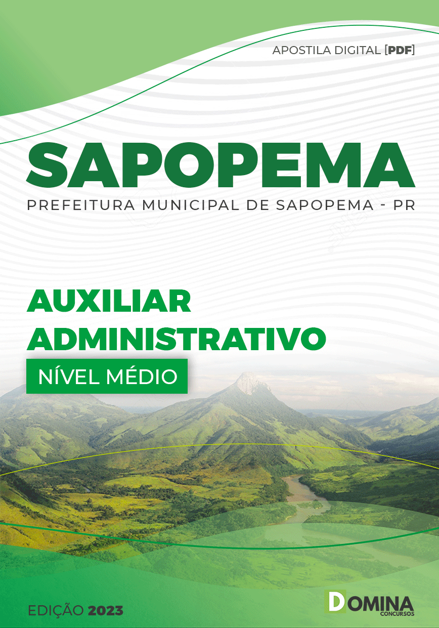 Apostila Pref Sapopema PR 2023 Auxiliar Administrativo