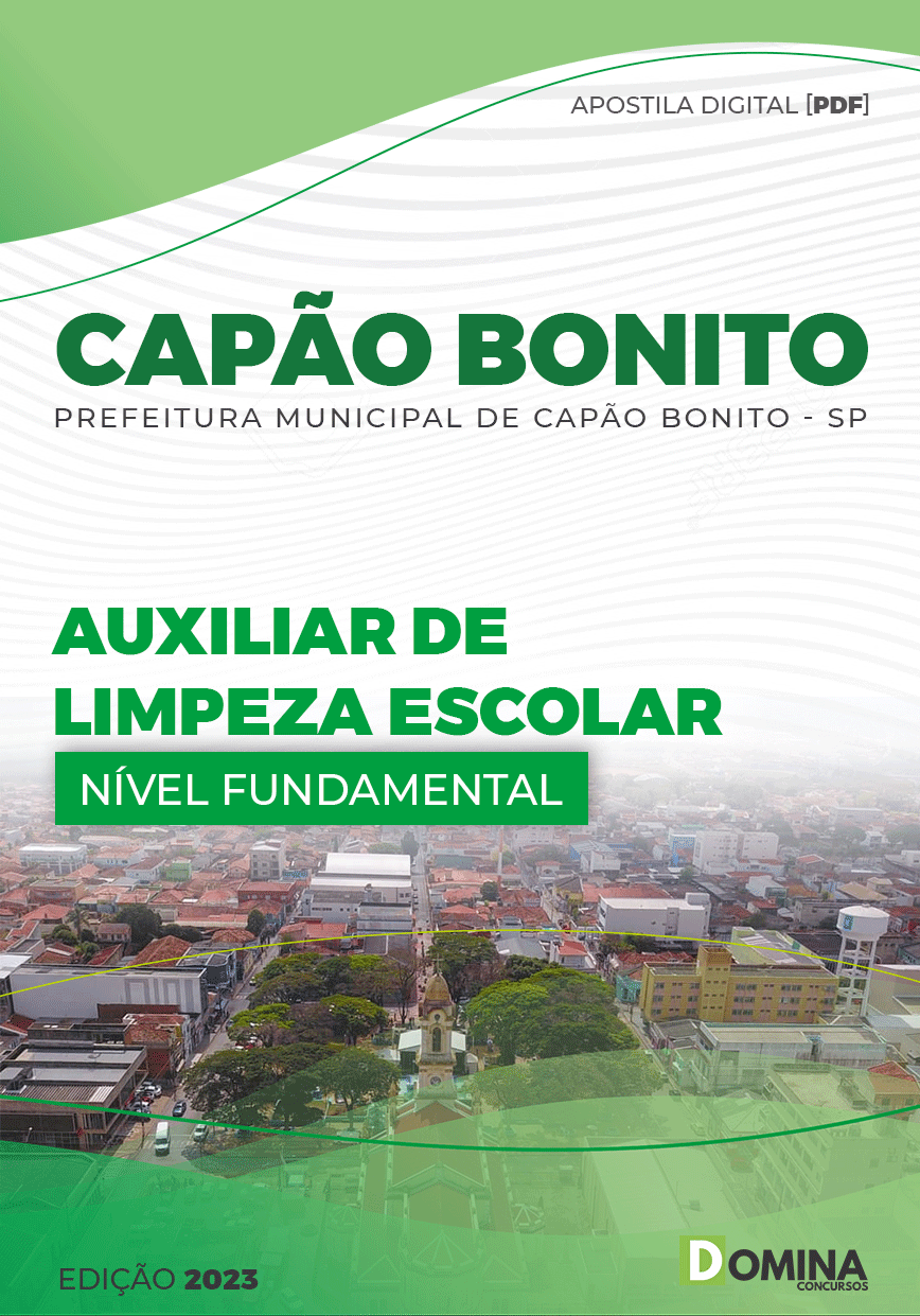 Apostila Pref Capão Bonito SP 2023 Auxiliar Limpeza Escolar