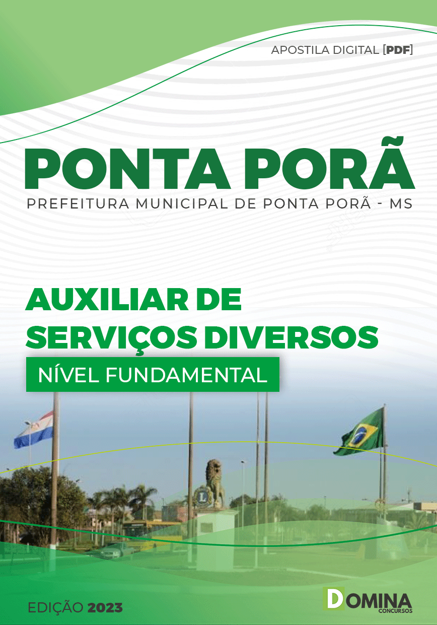 Apostila Pref Ponta Porã MG 2023 Auxiliar Serviços Diversos