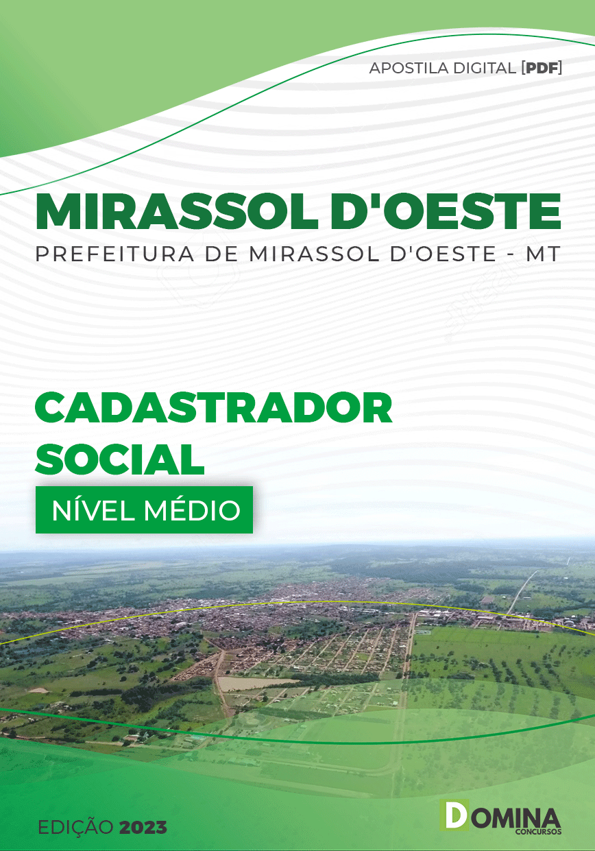 Apostila Pref Mirassol D’oeste MT 2023 Cadastrador Social