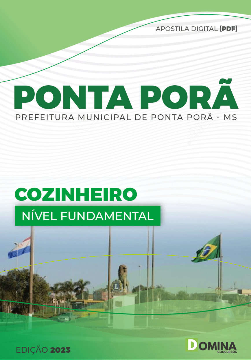 Apostila Digital Pref Ponta Porã MG 2023 Cozinheiro